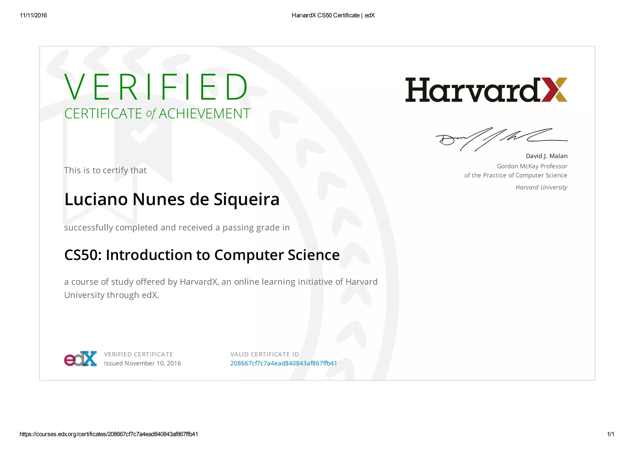 HarvardX CS50 Certificate _ edX | PDF