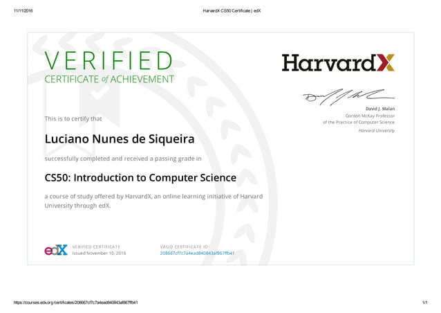 HarvardX CS50 Certificate _ edX