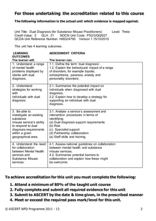 DA&MH - QCF Evidence Portfolio | PDF