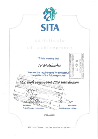 SITA certificates