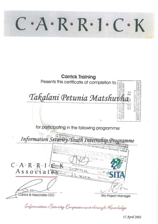 SITA certificates