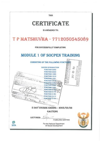 SITA certificates