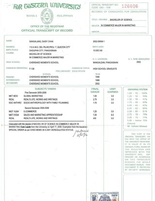 Cegep Graduation Transcript College Transcript of Records and College Diploma (2) | PDF
