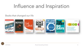 Influence and Inspiration
07/10/16 Roost Consulting limited 4
Books that changed our life
 