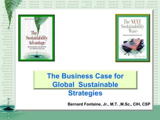 The Business Case for
Global Sustainable
Strategies
Bernard Fontaine, Jr., M.T. ,M.Sc., CIH, CSP
 