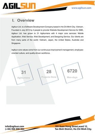 Contents
I. Overview........................................................................... 3
II. Vision & Mission Statement............................................ 4
III. Our Beliefs and Shared Values ...................................... 5
IV. Major Projects ................................................................. 6
V. Our Inhouse Projects ................................................... 10
 