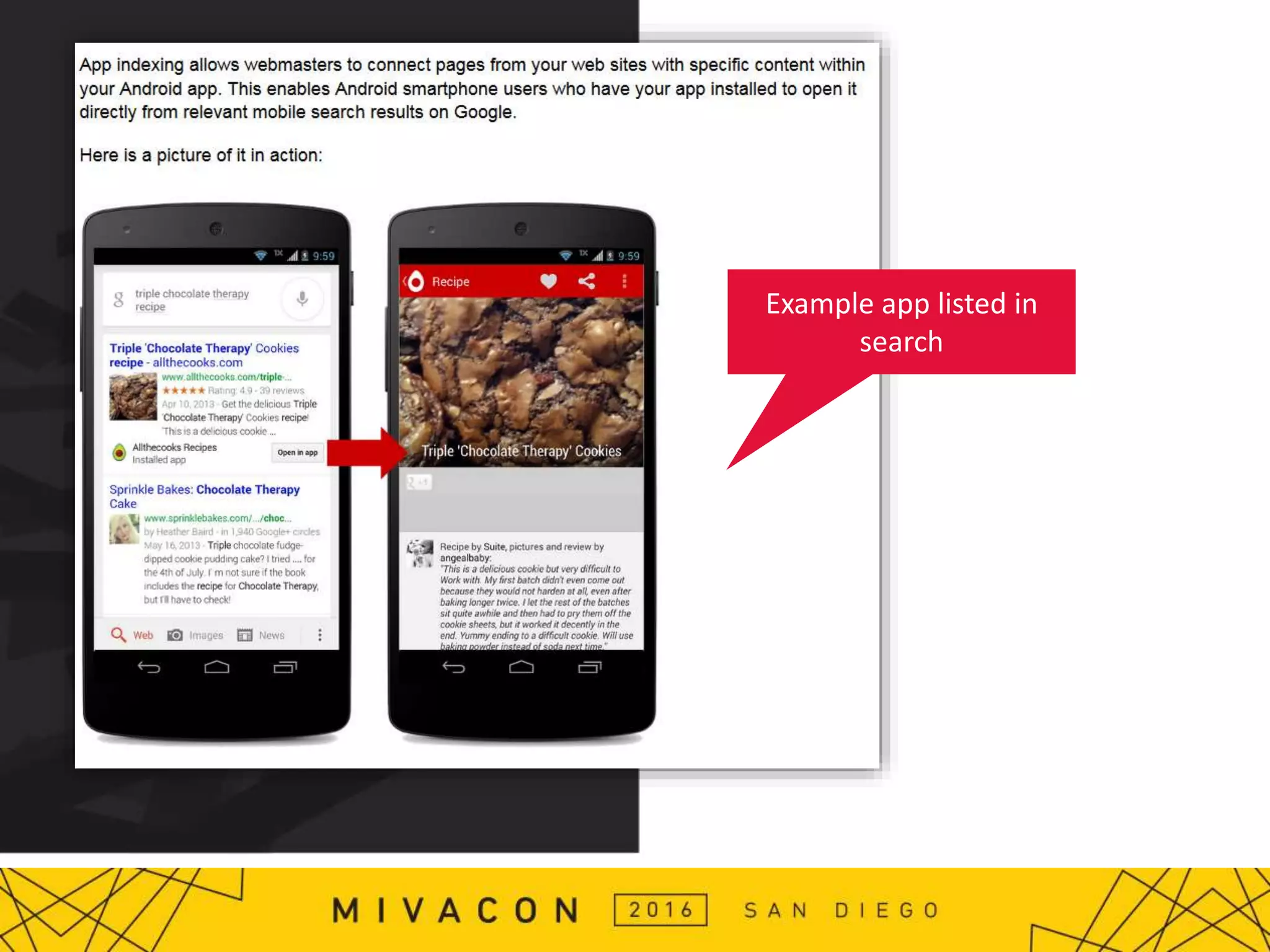 Example app listed in
search
 