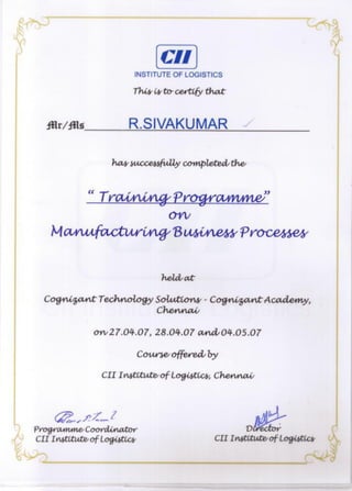 Manufacturing Business Process