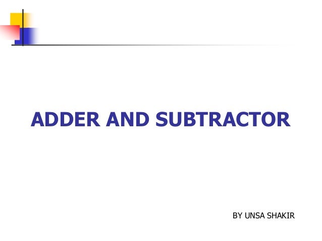 Adder And Subtractor
