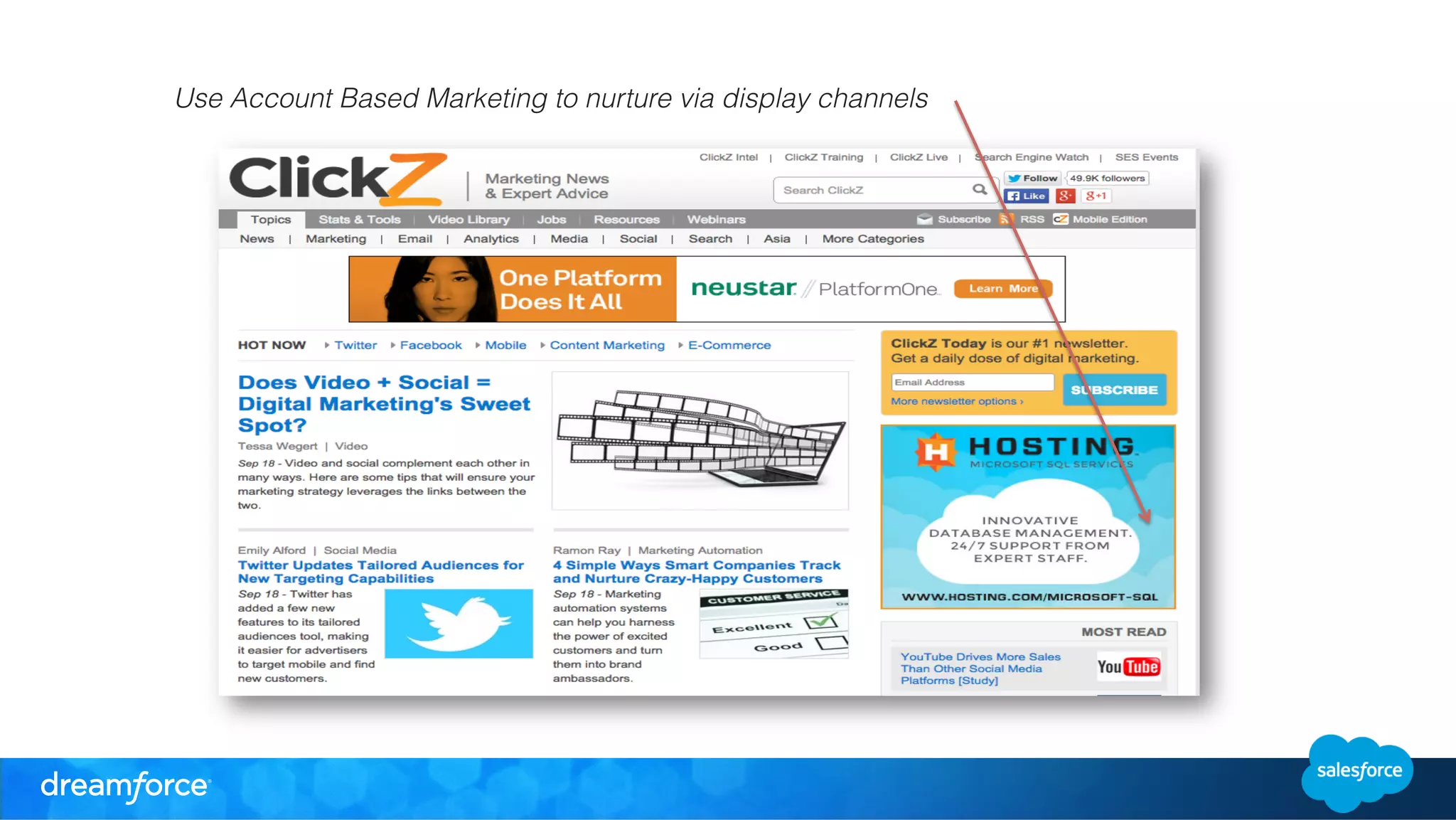 Use Account Based Marketing to nurture via display channels 
 