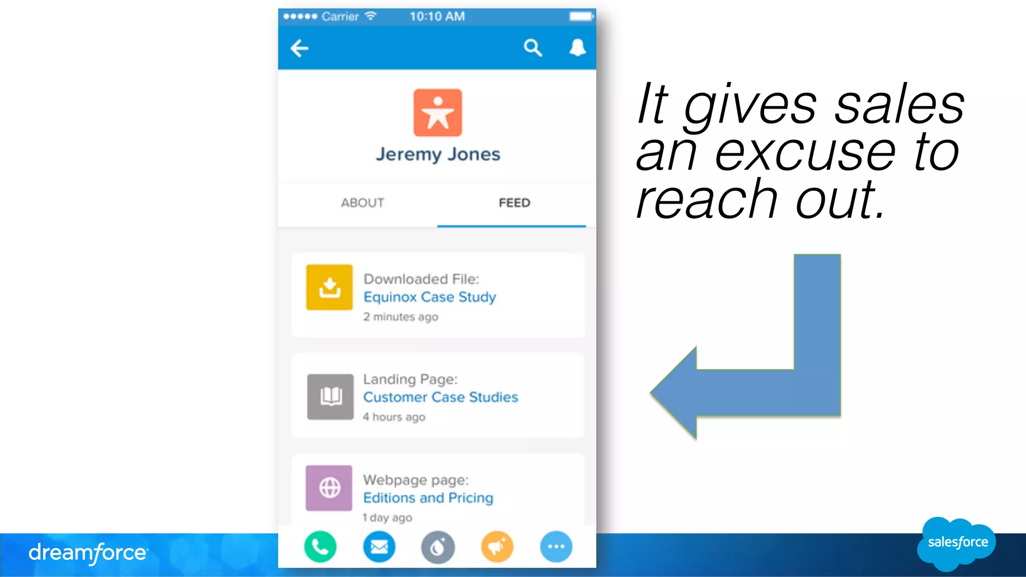 It gives sales 
an excuse to 
reach out. 
 