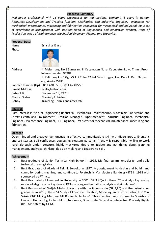 resume eri resume for mid career professional