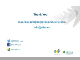 EFFRA.EU
@EFFRA_Live
EFFRA.Live
TM
TM
TM
maurizio.gattiglio@primaindustrie.com
info@effra.eu
Thank You!
 