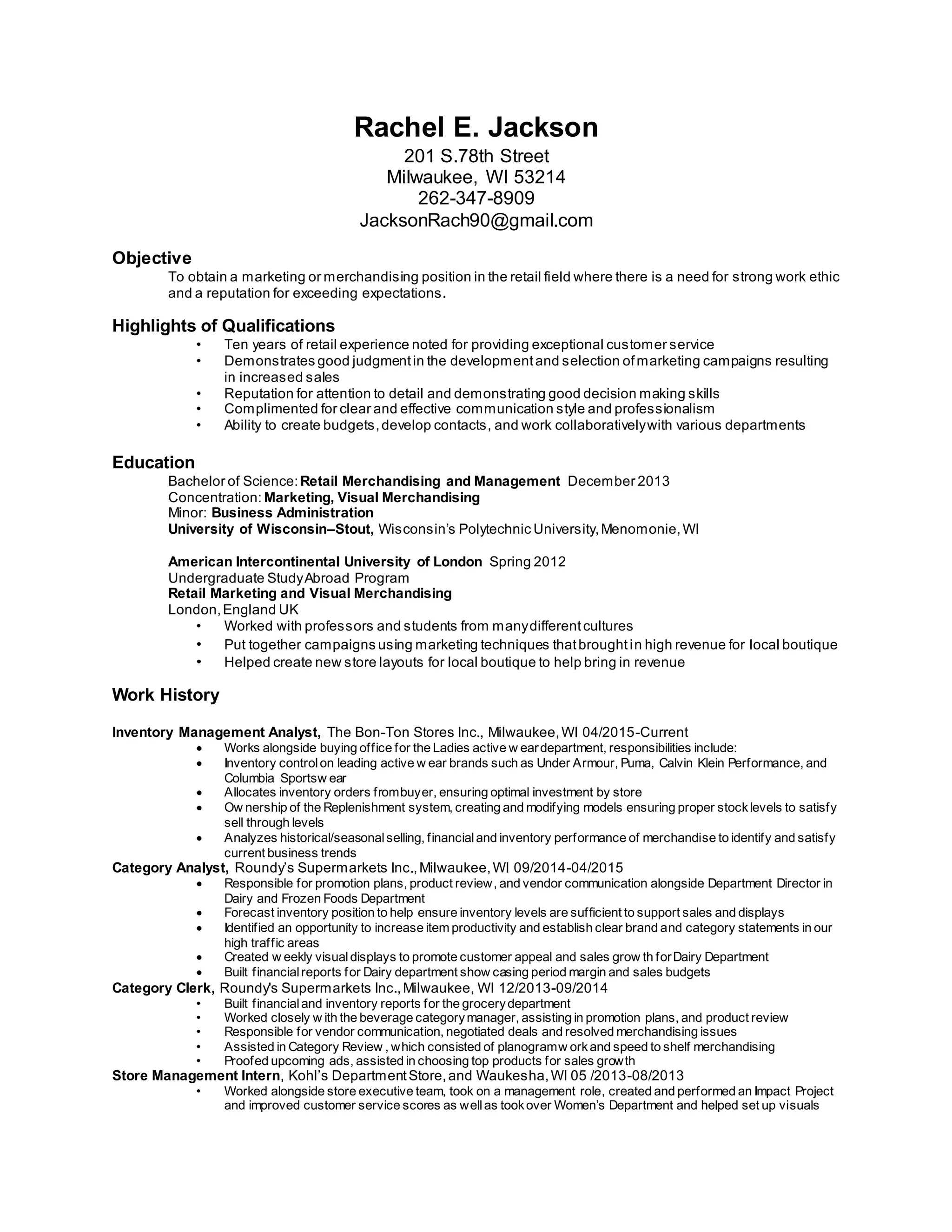 RachelJacksonResume2015 DOCX Racheljacksonresume2015 docx