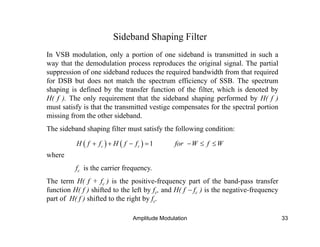 Modulation Filtering Sidebands 7 amplitude modulation | PDF
