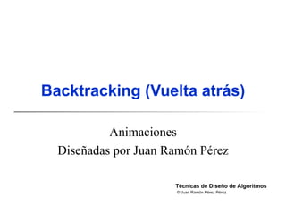 Backtracking  (Vuelta atrás) Animaciones Diseñadas por Juan Ramón Pérez 