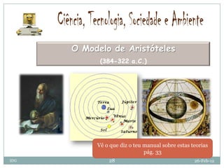 O Modelo de Aristóteles
            (384-322 a.C.)




           Vê o que diz o teu manual sobre estas teorias
                              pág. 33
IDG            28                                 26-Feb-12
 