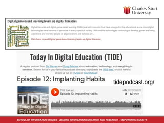 tidepodcast.org/
SCHOOL OF INFORMATION STUDIES : LEADING INFORMATION EDUCATION AND RESEARCH – EMPOWERING SOCIETY
 