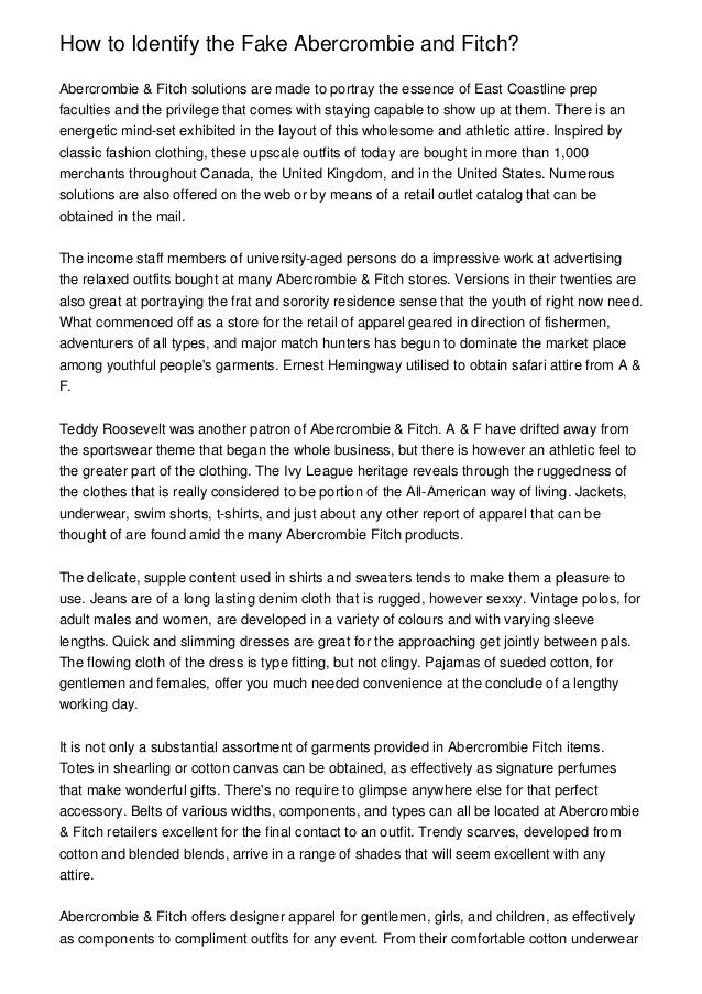 How to Identify the Fake Abercrombie and Fitch?