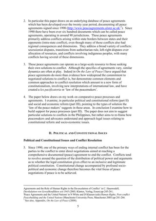 Peace Agreements and the Law of Peace | PDF