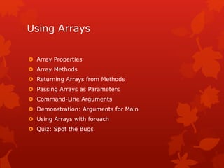 Module 7 : Arrays | PPTX