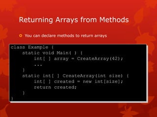 Module 7 : Arrays | PPTX