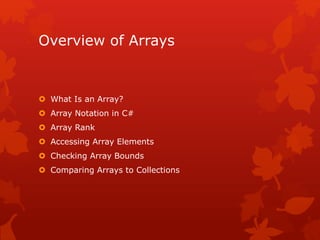 Module 7 : Arrays | PPTX