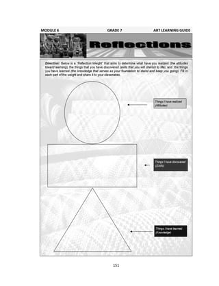151
MODULE 6 GRADE 7 ART LEARNING GUIDE
 