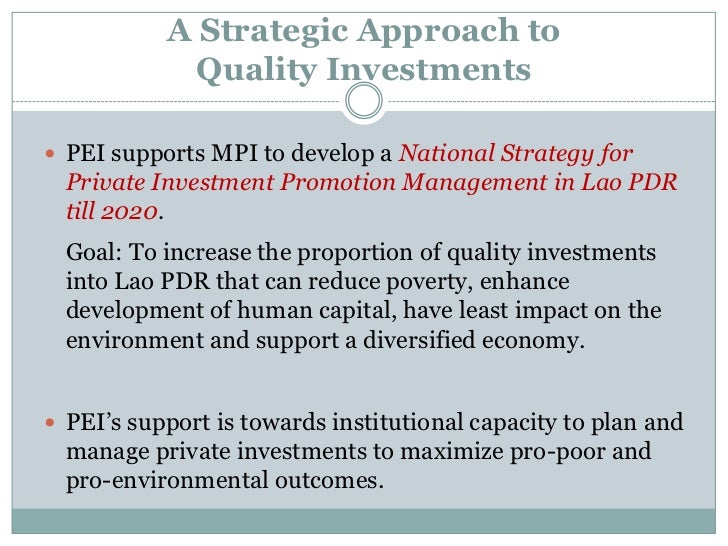Attracting and negotiating quality investment in Lao PDR