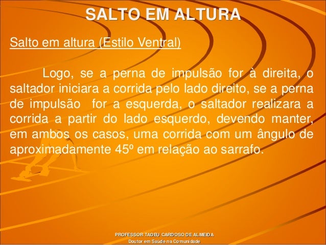 7Âº Aula Atletismo Salto Em Altura