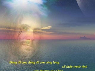 Đừng để con, đừng để con cứng lòng,  cố chấp trước tình yêu thương của Chúa.   