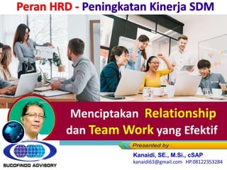 Menciptakan Relationship
dan Team Work yang Efektif
 