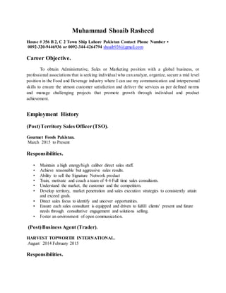 Muhammad Shoaib Rasheed CV Updated 2 | PDF