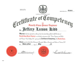 4th Class Power Engineer Certificate