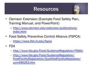 Writing Your Food Safety Plan- NICRA | PDF