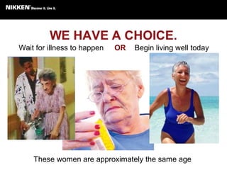 These women are approximately the same age
Wait for illness to happen Begin living well todayOR
 