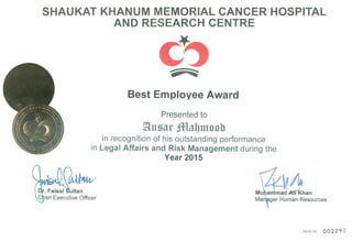Best Employee Certificate
