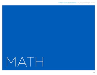 FIFTH GRADE LESSONS | KLYDE WARREN PARK
109
MATH
 