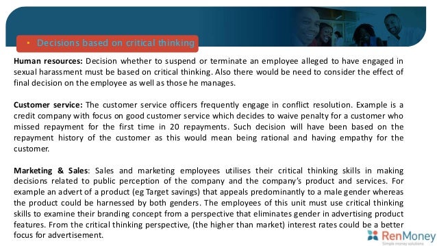 Critical Thinking For Managers And Supervisors