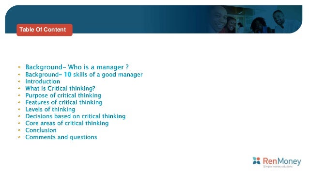 Critical thinking supervisors image