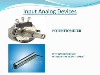 Input Analog Devices
POTENTIOMETER
LVDT LINEAR VOLTAGE
DIFFERENTIAL TRANSFORMER
 