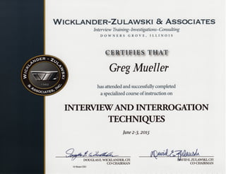 Wicklander Interview & Interrogation