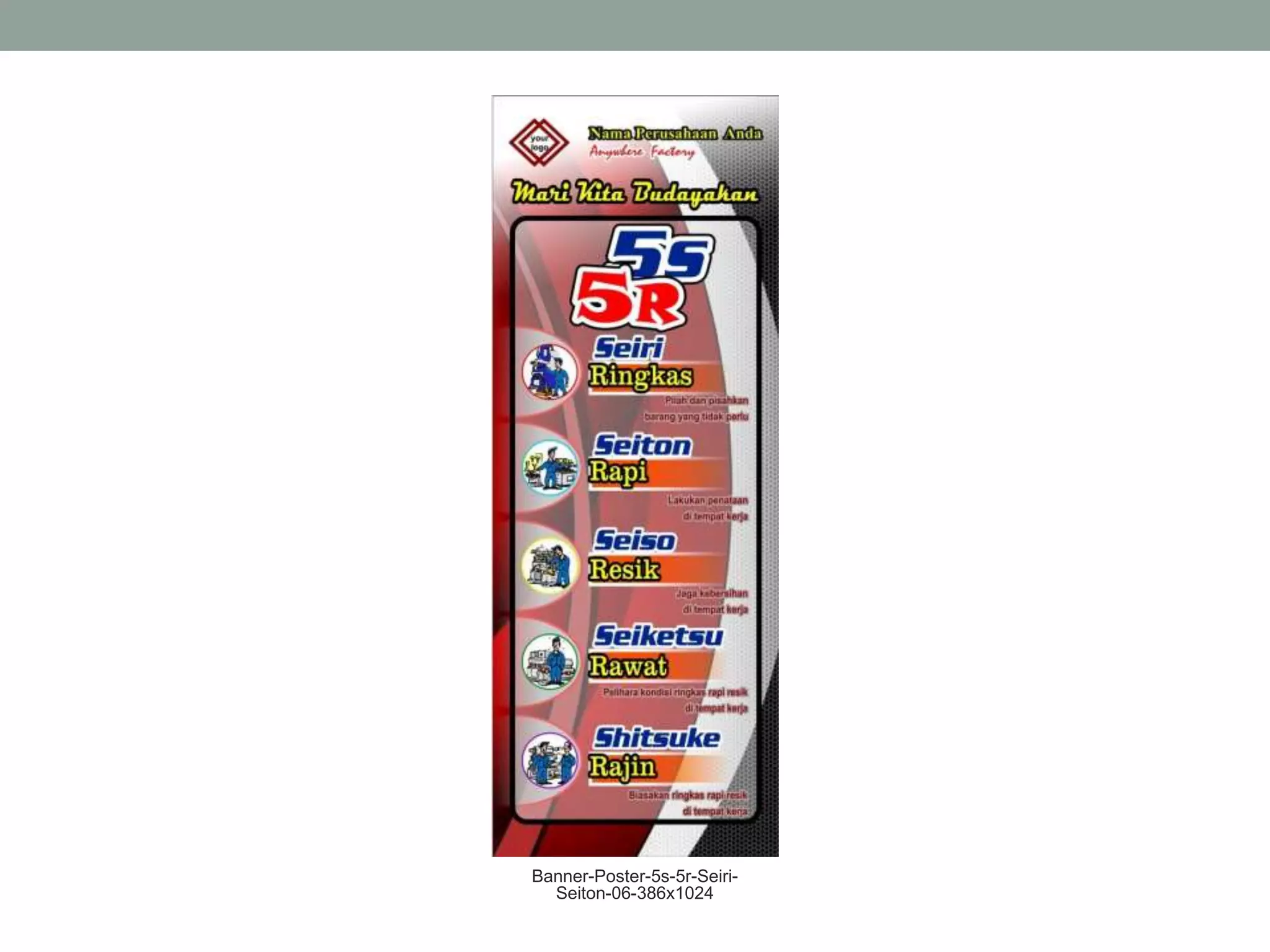 7 banner poster 5s 5r seiri seiton seiso seiketsu shitsuke | PPTX