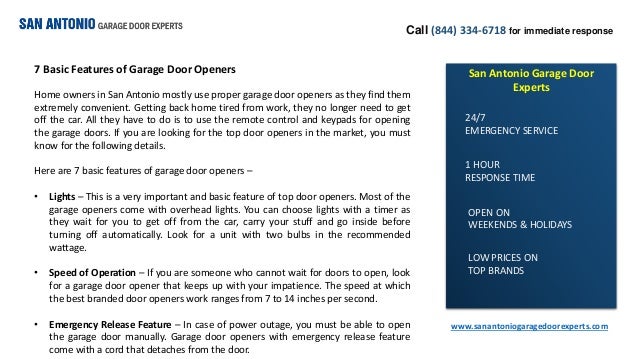 7 Basic Features Of Garage Door Openers