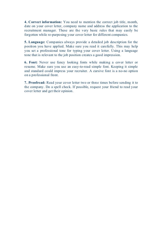 7 basic rules for creating impressive cover letter impressive cover letter
