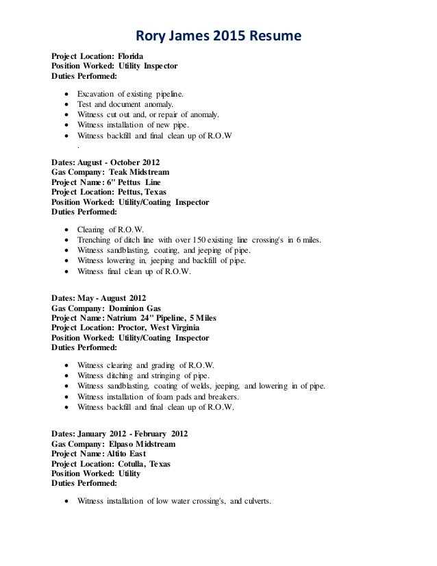 rory james 2015 resume