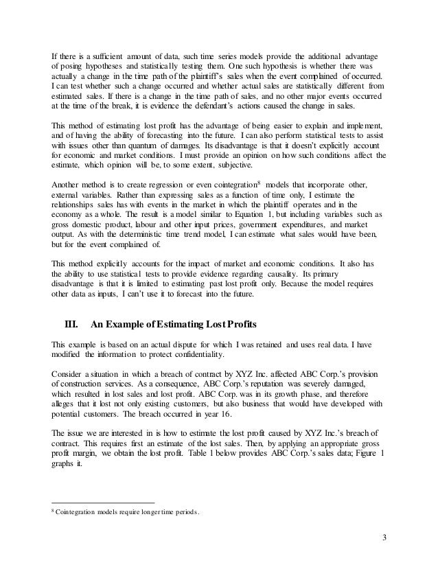lost profits in commercial litigation
