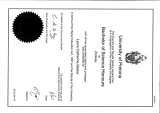 Cathy Bester_BSc Hons Certificate