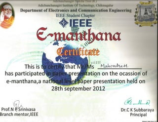 IEEE Technical Paper Presentation
