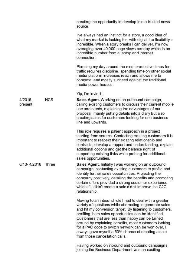 writer cv